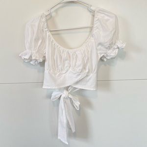 Zaful white tie crop top